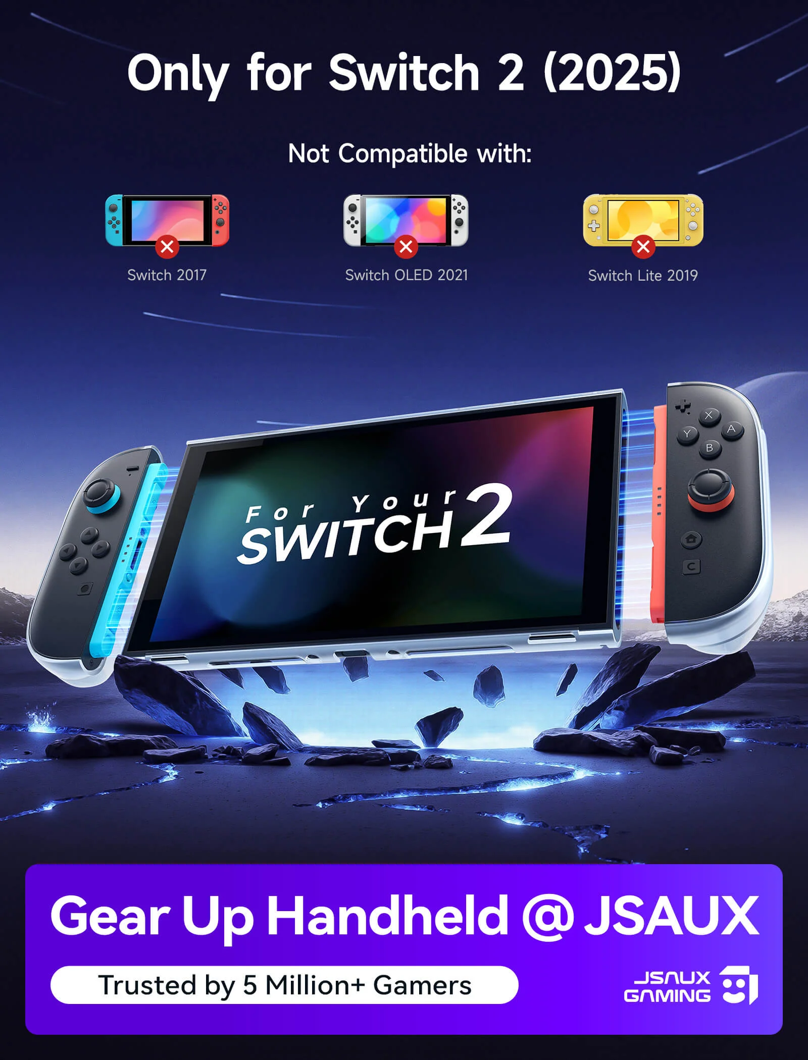 Split Transparent Ergonomic Protective Case for Switch 2 - Image 11
