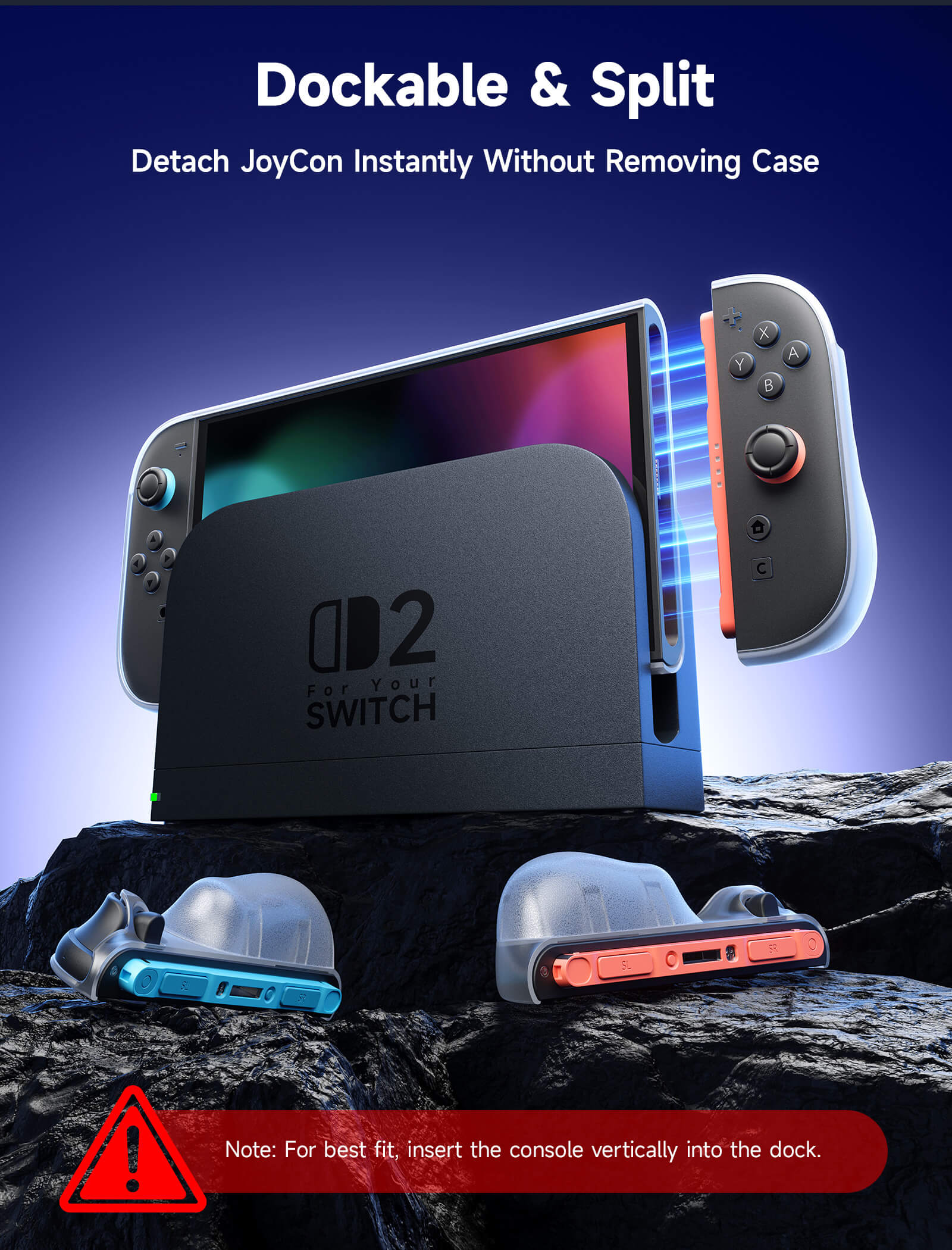 Split Transparent Ergonomic Protective Case for Switch 2 - Image 12
