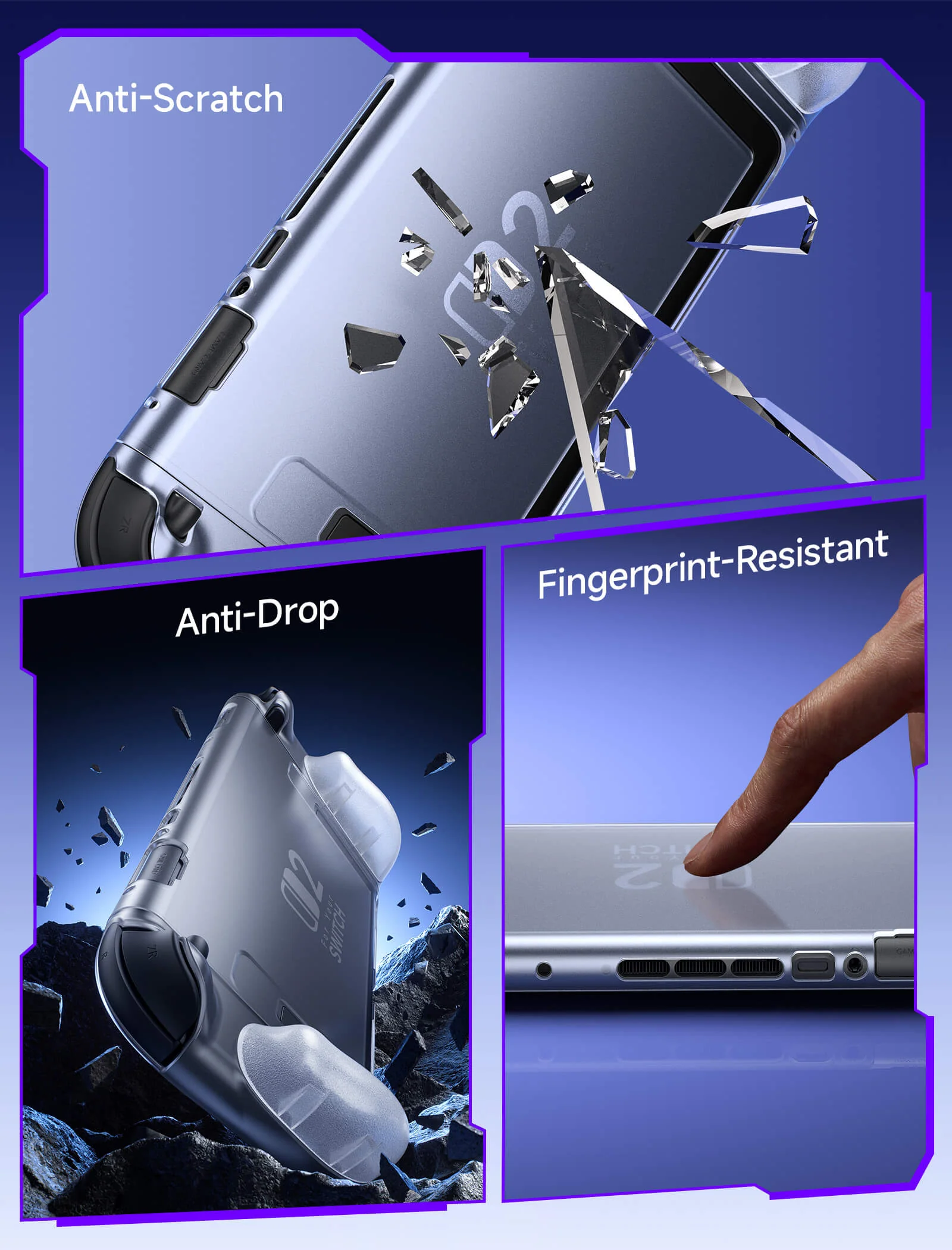 Split Transparent Ergonomic Protective Case for Switch 2 - Image 17