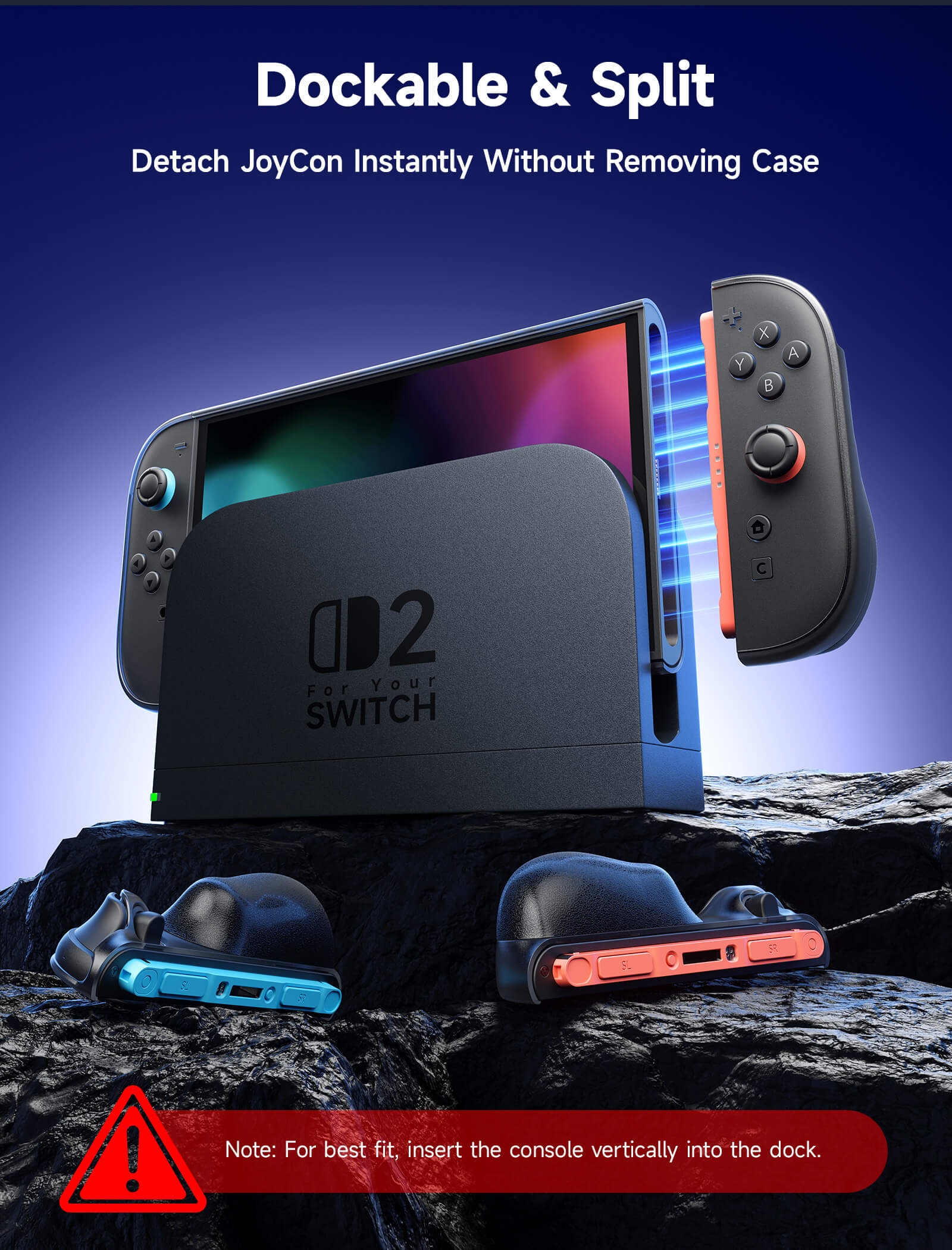 Split Transparent Ergonomic Protective Case for Switch 2 - Image 3